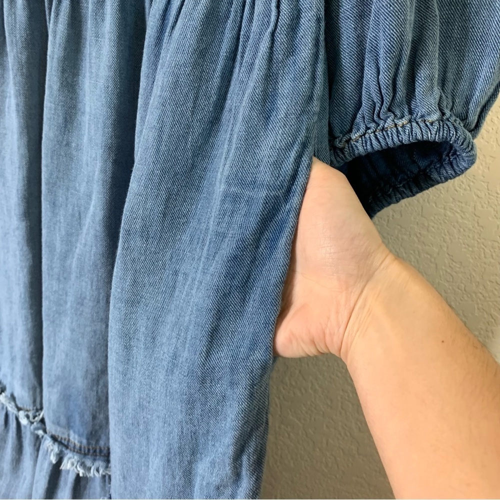 Anthropologie The Bettina Tiered Shirt Dress Denim Blue MP - Picture 6 of 9